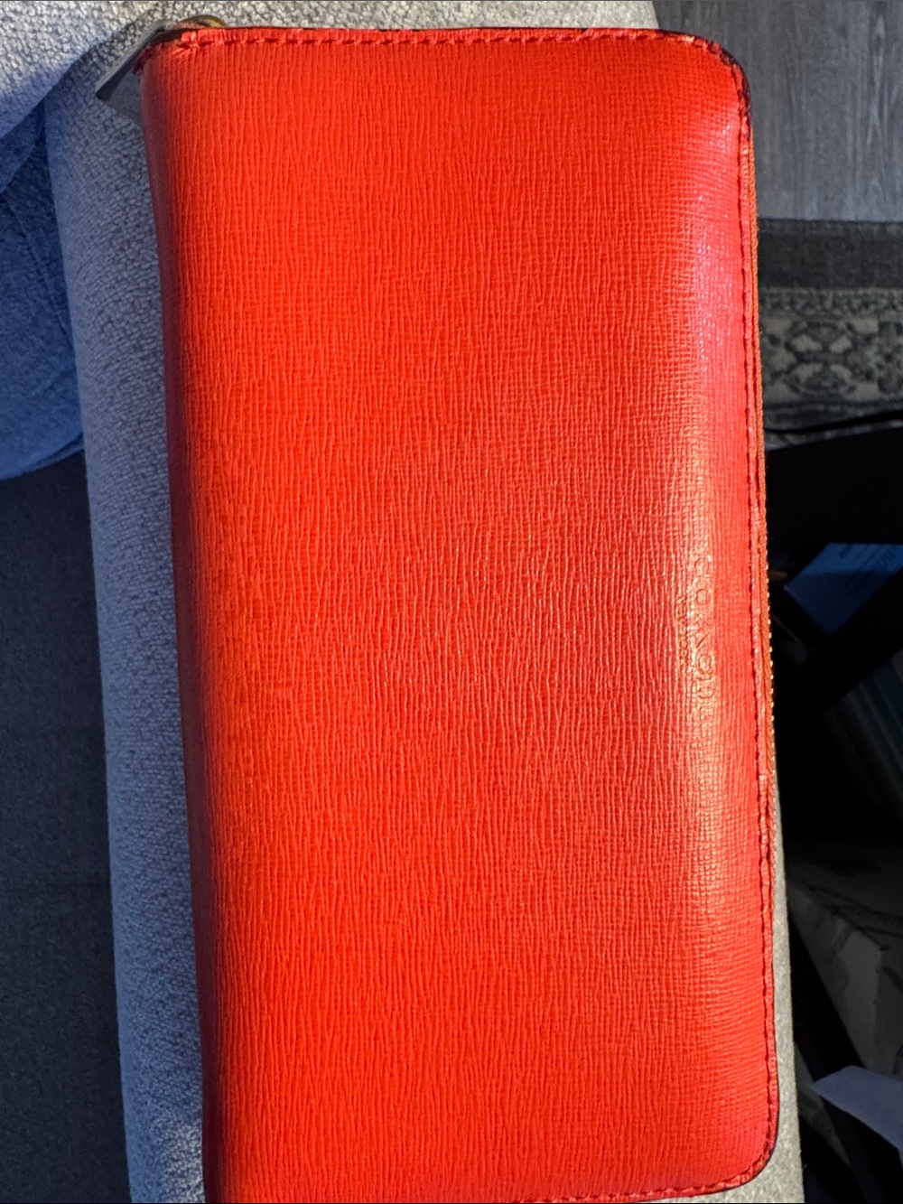 Coach Red Leather Card Slot Phone Wallet Case